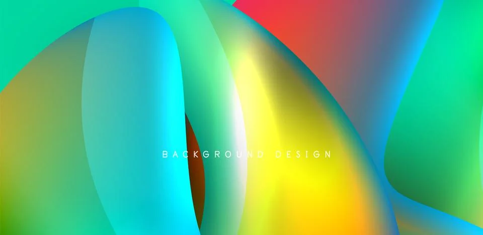 Fluid color liquid 3d elements abstract background Stock Illustration