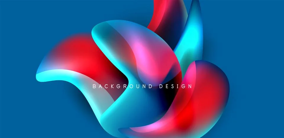 Fluid color liquid 3d elements abstract background Stock Illustration