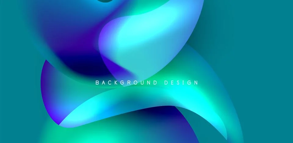 Fluid color liquid 3d elements abstract background Illustrazione stock