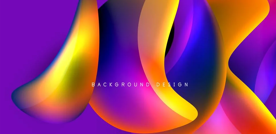 Fluid color liquid 3d elements abstract background 스톡 일러스트