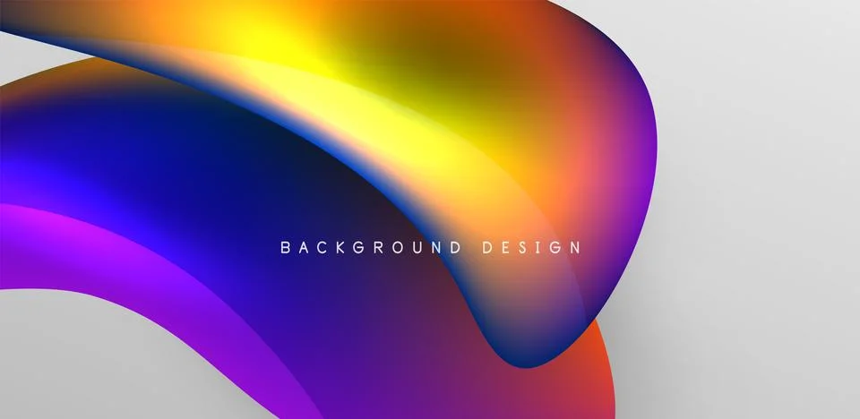 Fluid color liquid 3d elements abstract background Stock Illustration