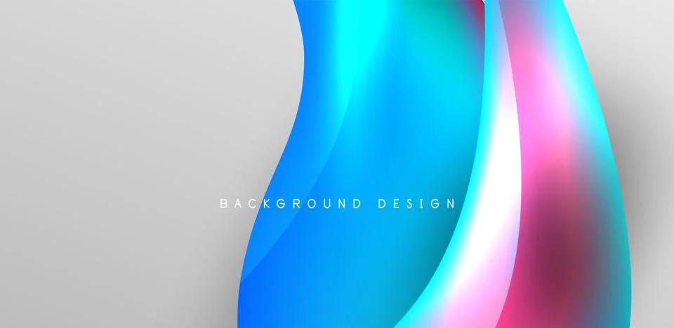 Fluid color liquid 3d elements abstract background Stock Illustration