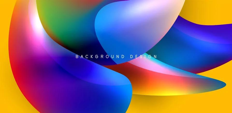Fluid color liquid 3d elements abstract background Stock Illustration