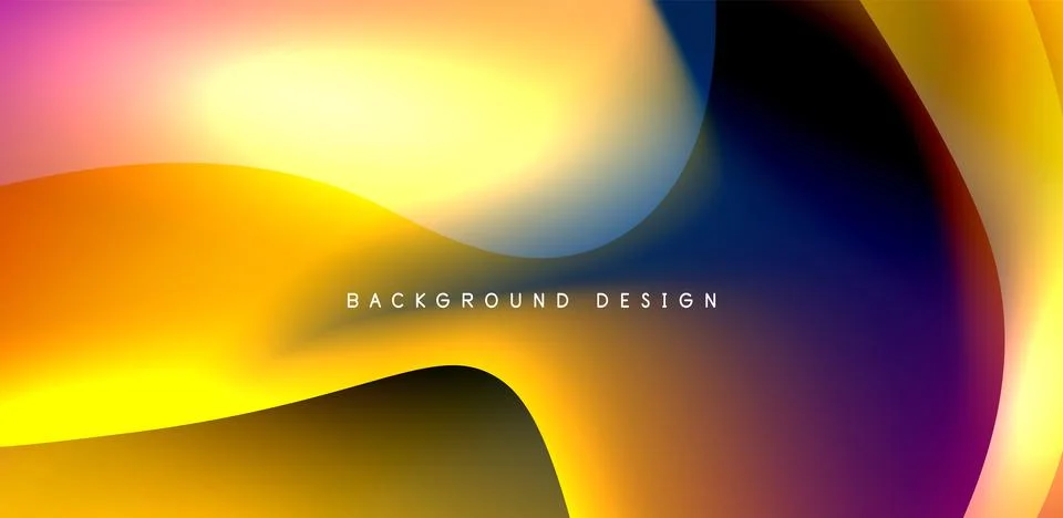 Fluid color liquid 3d elements abstract background Stock Illustration