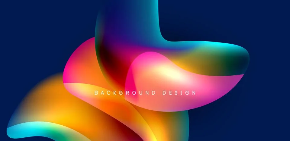 Fluid color liquid 3d elements abstract background イラスト素材