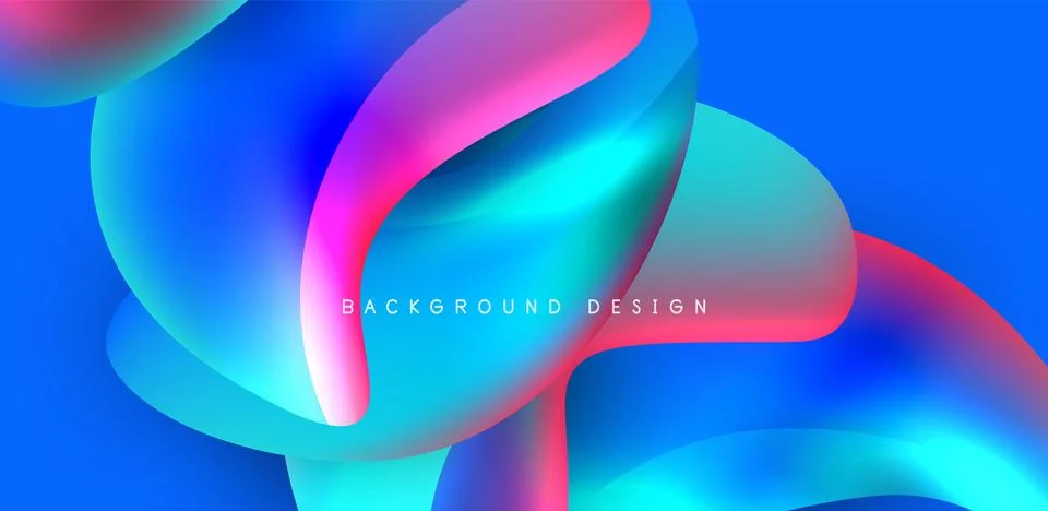 Fluid color liquid 3d elements abstract background Illustrazione stock