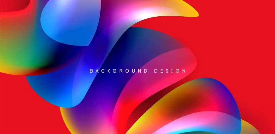 Fluid color liquid 3d elements abstract background Stock Illustration