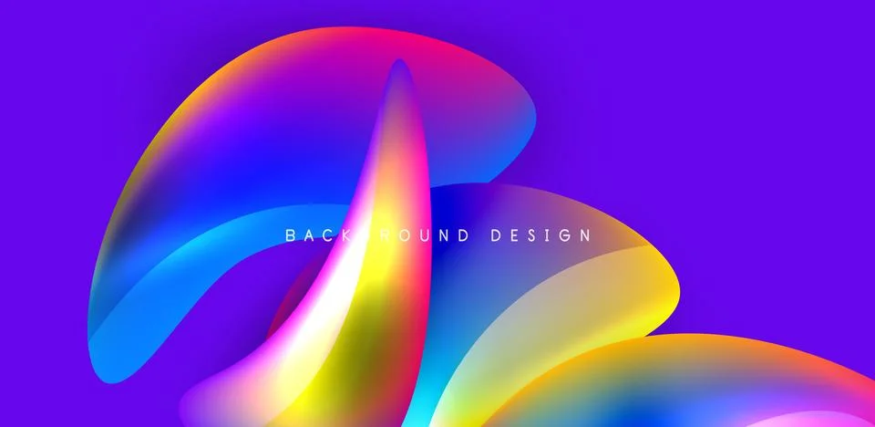 Fluid color liquid 3d elements abstract background イラスト素材