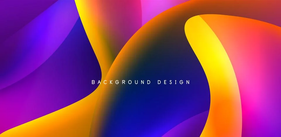 Fluid color liquid 3d elements abstract background Stock Illustration