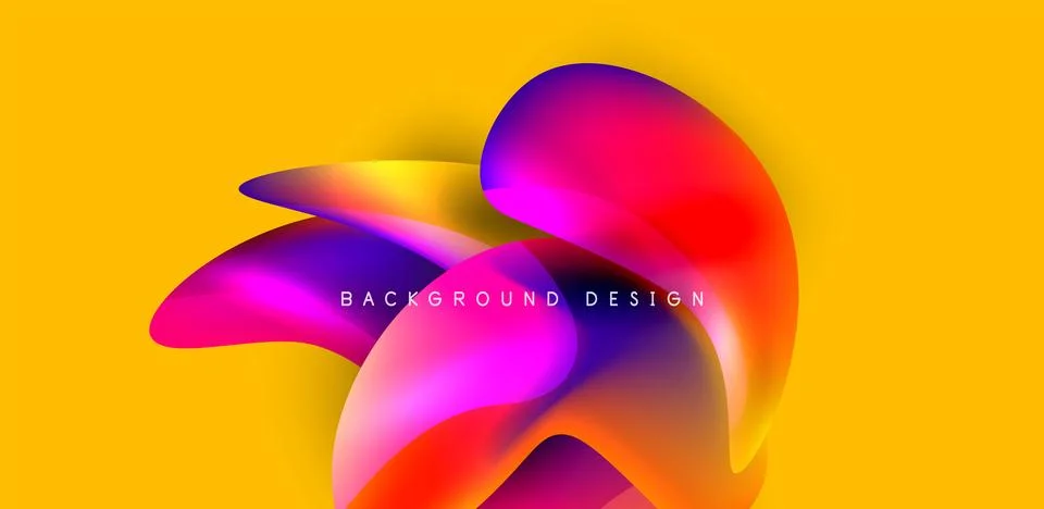 Fluid color liquid 3d elements abstract background Stock Illustration