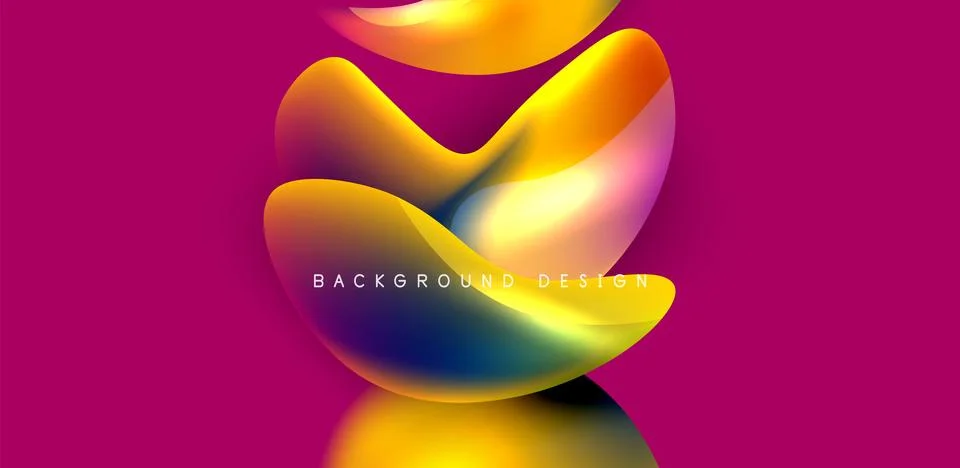 Fluid color liquid 3d elements abstract background Stock Illustration