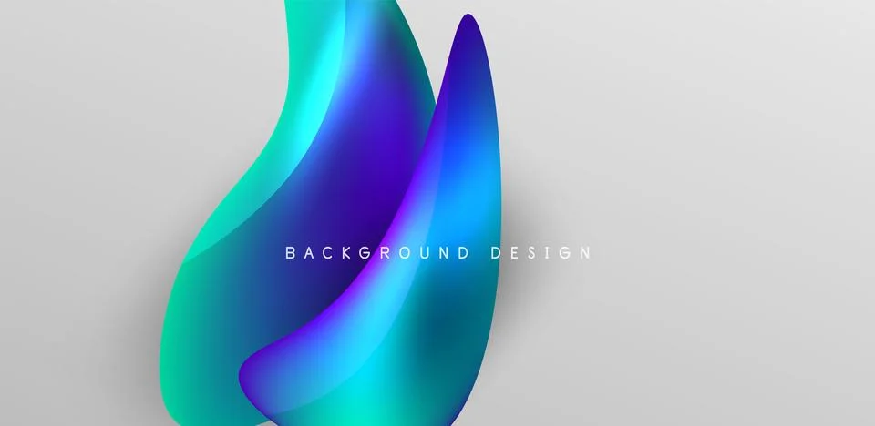 Fluid color liquid 3d elements abstract background Illustrazione stock