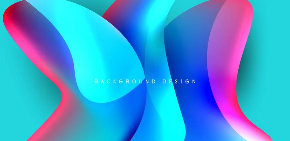 Fluid color liquid 3d elements abstract background Illustrazione stock
