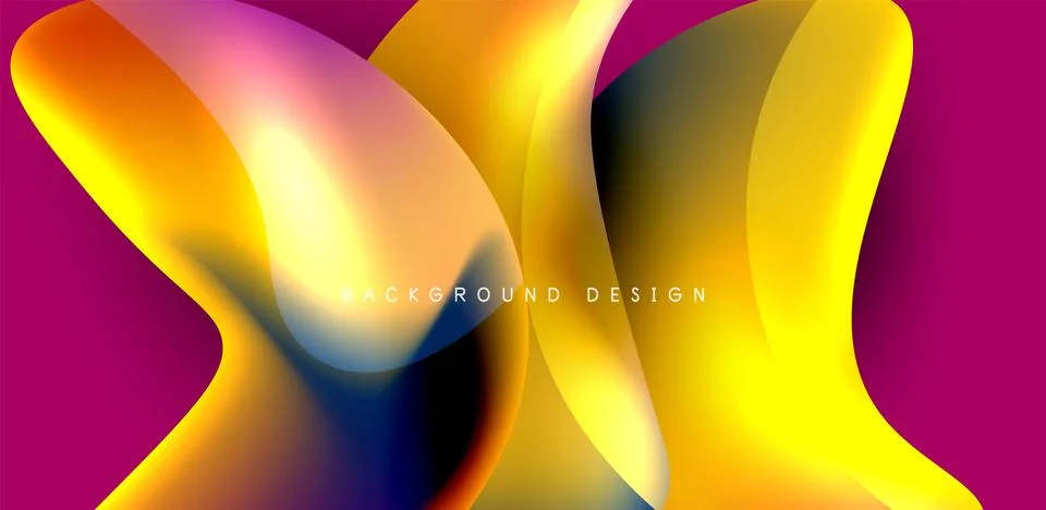 Fluid color liquid 3d elements abstract background Stock Illustration