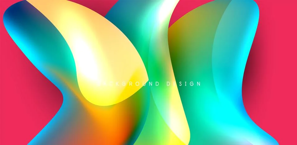 Fluid color liquid 3d elements abstract background Stock Illustration