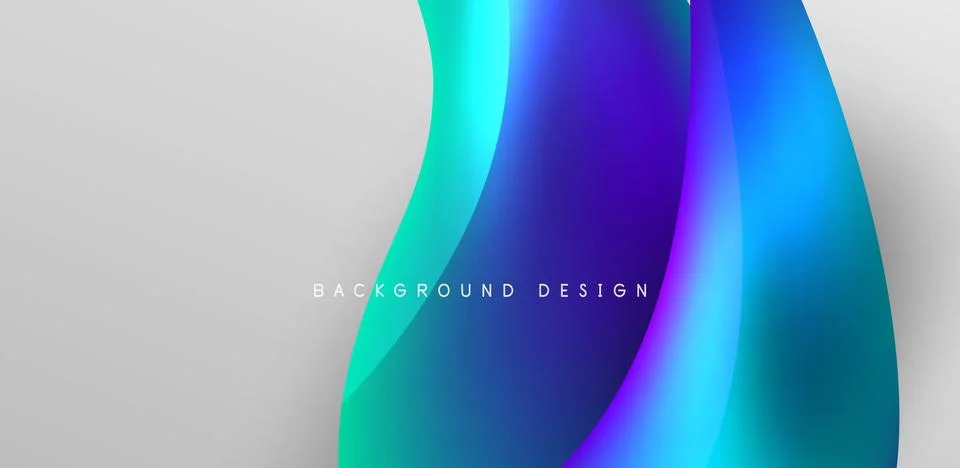 Fluid color liquid 3d elements abstract background Stock Illustration