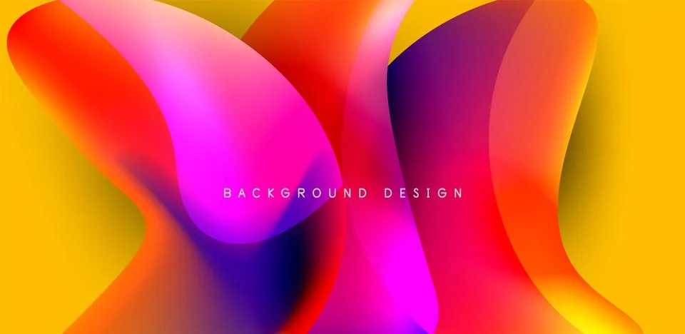 Fluid color liquid 3d elements abstract background Stock Illustration
