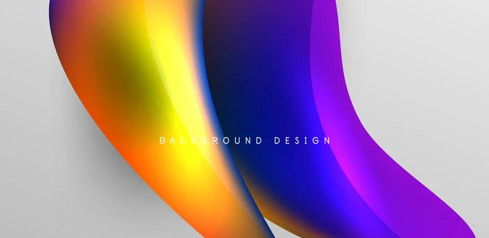 Fluid color liquid 3d elements abstract background Stock Illustration