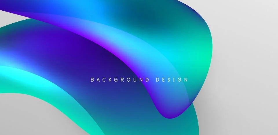 Fluid color liquid 3d elements abstract background Stock Illustration