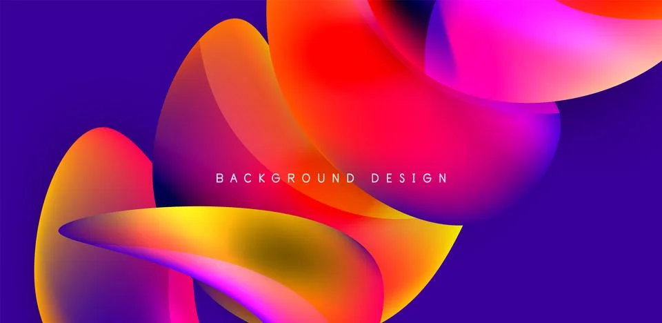 Fluid color liquid 3d elements abstract background Illustrazione stock