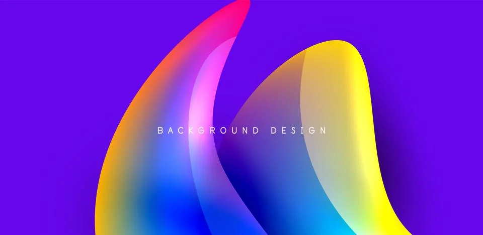 Fluid color liquid 3d elements abstract background Stock Illustration