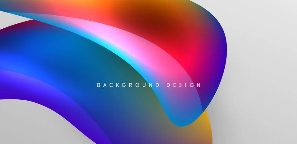 Fluid color liquid 3d elements abstract background Stock Illustration