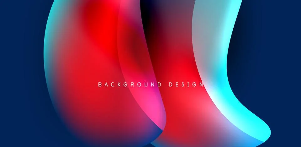 Fluid color liquid 3d elements abstract background Illustrazione stock
