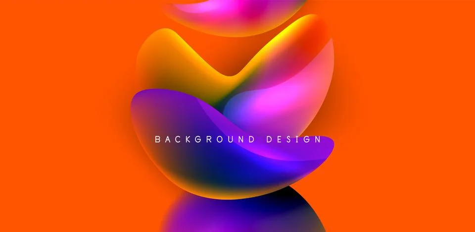 Fluid color liquid 3d elements abstract background Stock Illustration