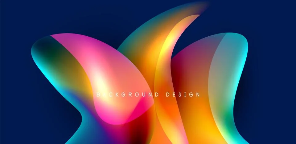 Fluid color liquid 3d elements abstract background Stock Illustration