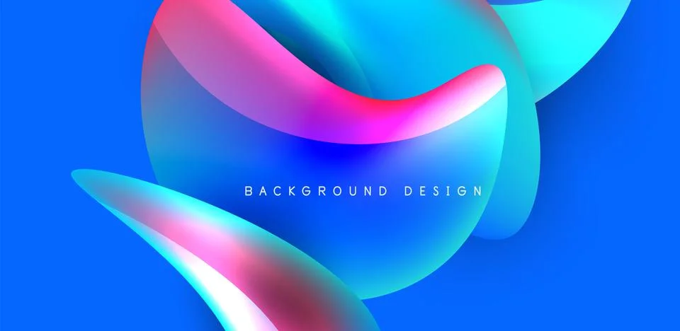 Fluid color liquid 3d elements abstract background Stock Illustration