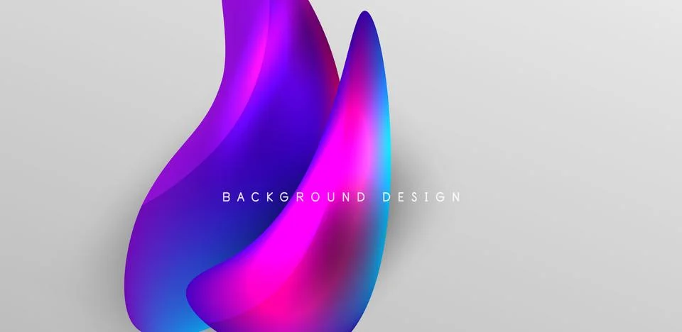 Fluid color liquid 3d elements abstract background Stock Illustration