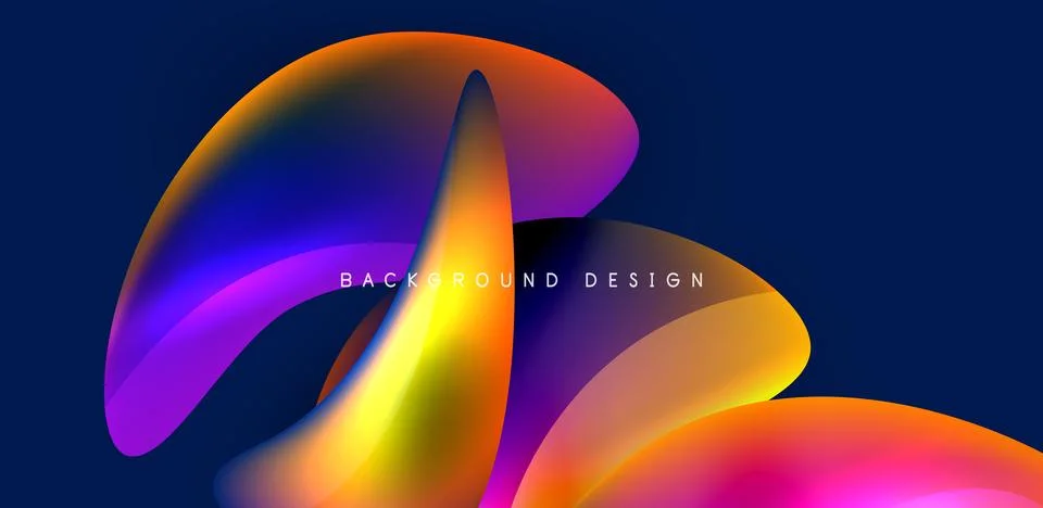 Fluid color liquid 3d elements abstract background Stock Illustration