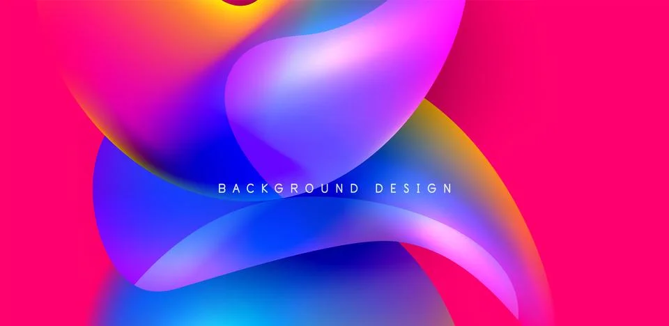 Fluid color liquid 3d elements abstract background Illustrazione stock