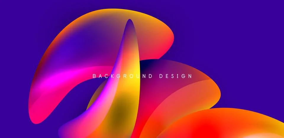 Fluid color liquid 3d elements abstract background イラスト素材