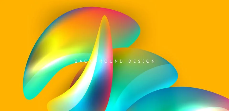 Fluid color liquid 3d elements abstract background Stock Illustration