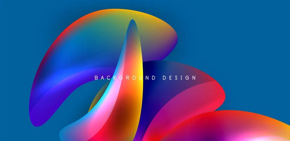 Fluid color liquid 3d elements abstract background Stock Illustration