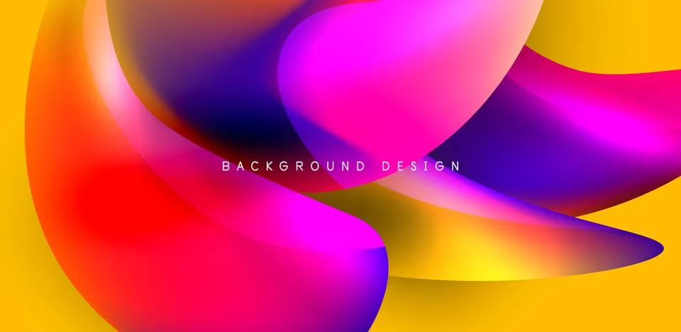 Fluid color liquid 3d elements abstract background Stock Illustration