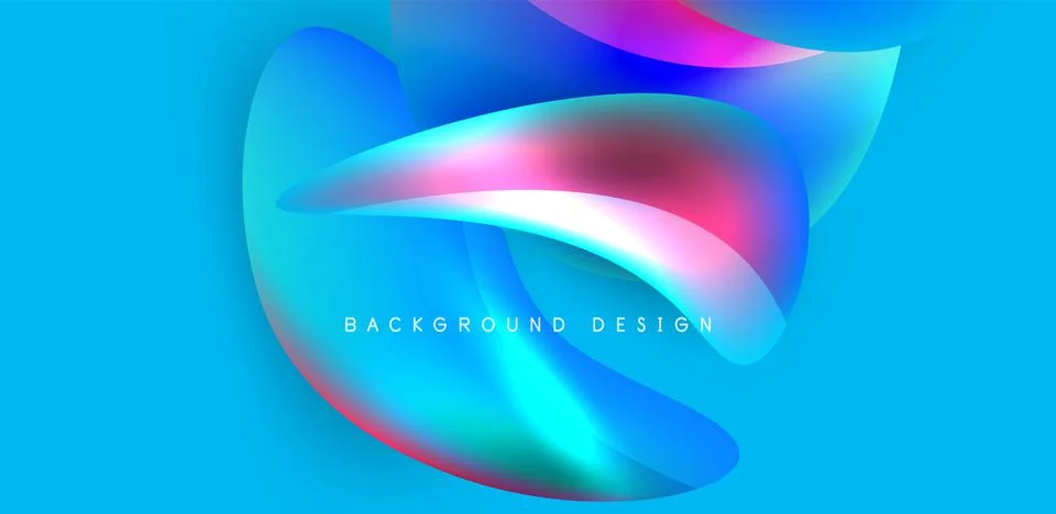 Fluid color liquid 3d elements abstract background Stock Illustration