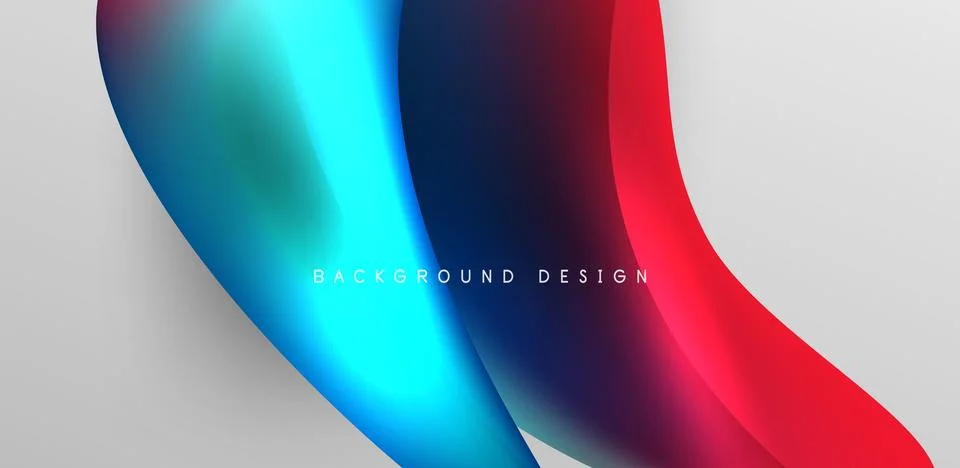 Fluid color liquid 3d elements abstract background Illustrazione stock