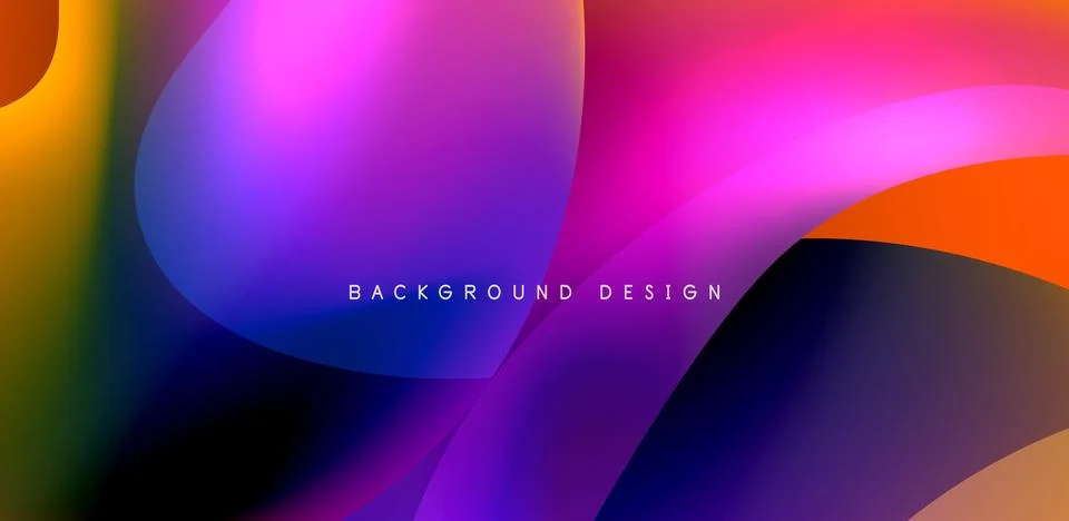 Fluid color liquid 3d elements abstract background Stock Illustration