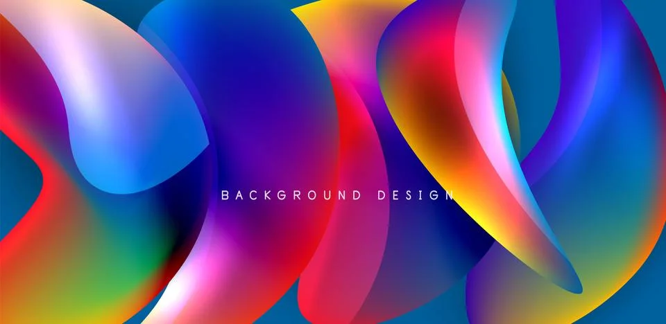 Fluid color liquid 3d elements abstract background Stock Illustration