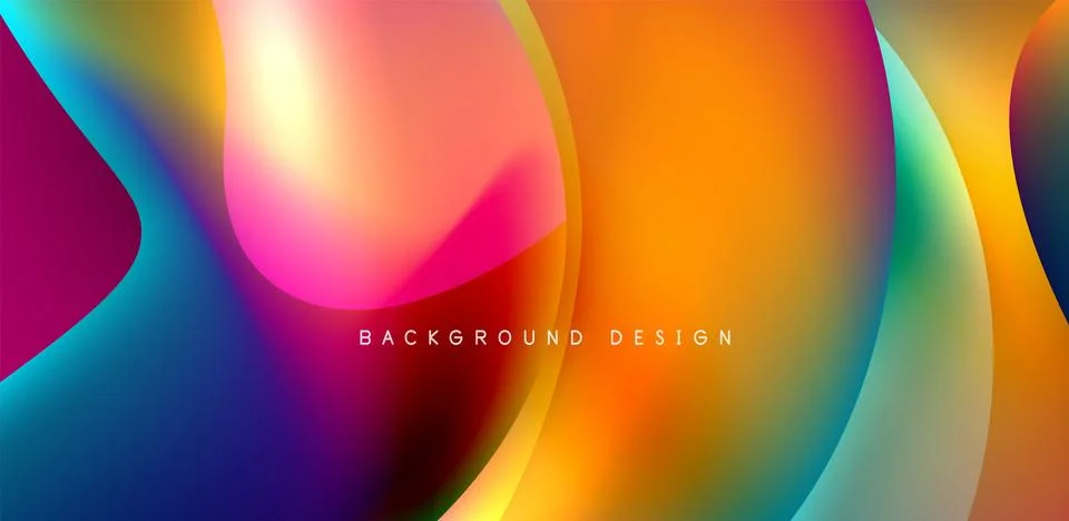 Fluid color liquid 3d elements abstract background Illustrazione stock