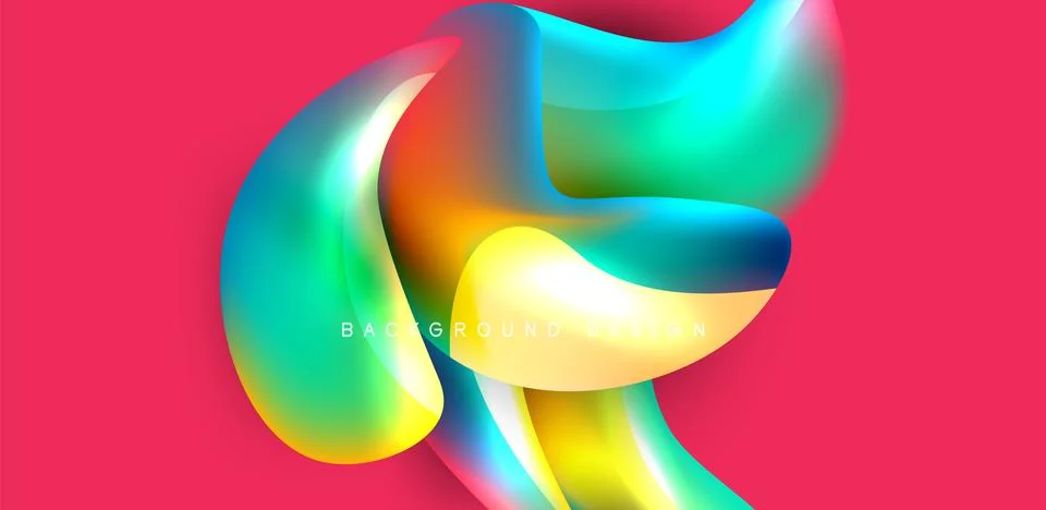Fluid color liquid 3d elements abstract background 스톡 일러스트