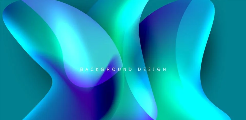 Fluid color liquid 3d elements abstract background Illustrazione stock