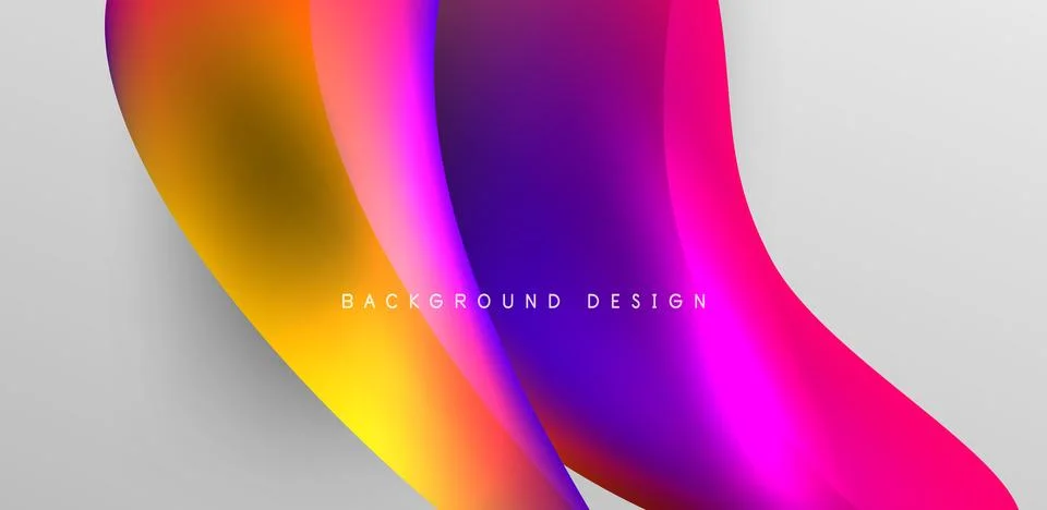 Fluid color liquid 3d elements abstract background Stock Illustration