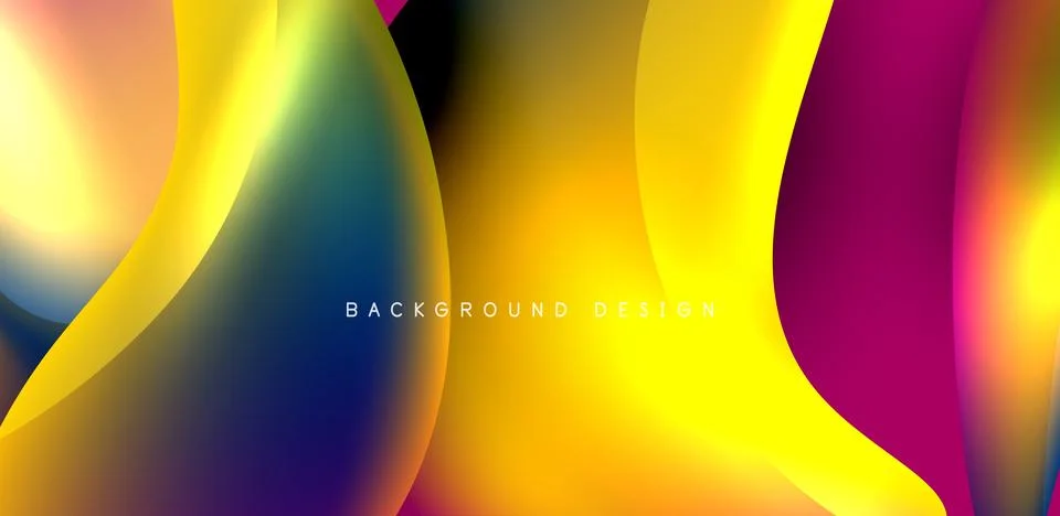 Fluid color liquid 3d elements abstract background Illustrazione stock