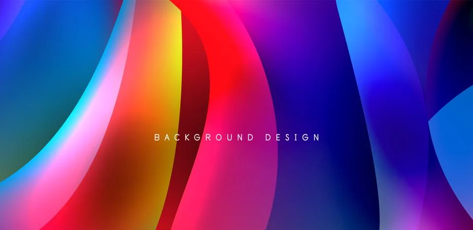 Fluid color liquid 3d elements abstract background Stock Illustration