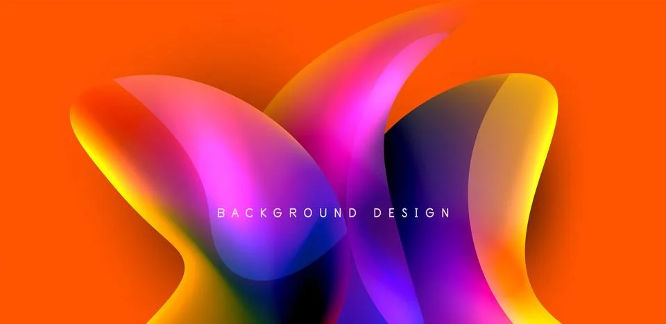 Fluid color liquid 3d elements abstract background Stock Illustration