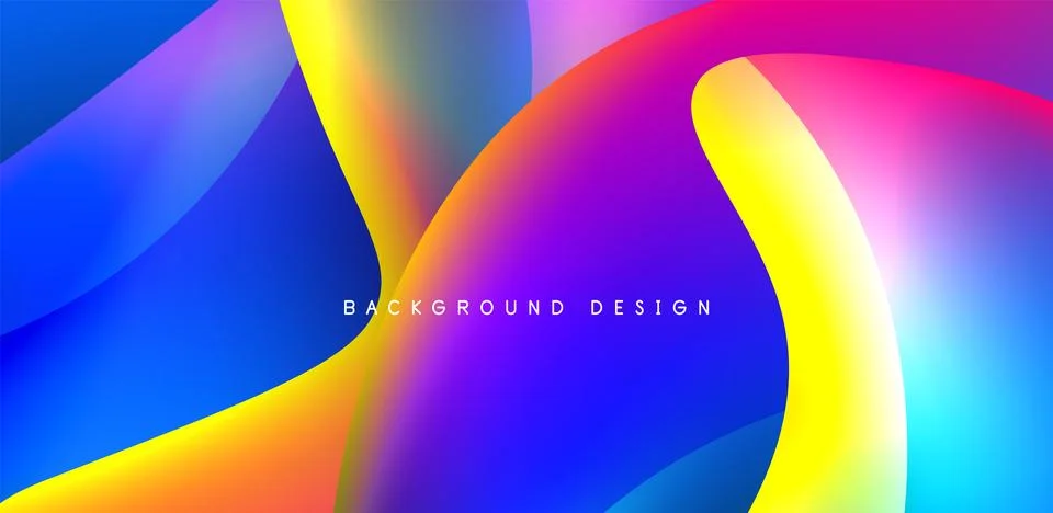 Fluid color liquid 3d elements abstract background Illustrazione stock