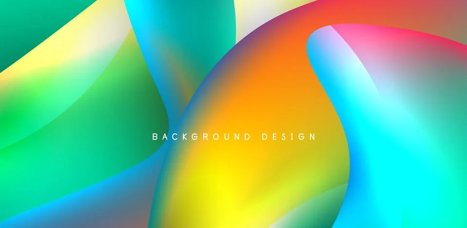 Fluid color liquid 3d elements abstract background Stock Illustration